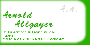 arnold allgayer business card